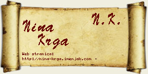 Nina Krga vizit kartica